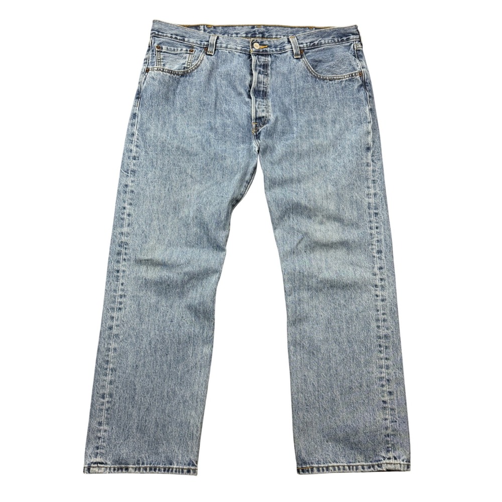 Levis 501 Original Fit Jeans Blue Button Fly 40x29 (38x29) Mens Straight Leg